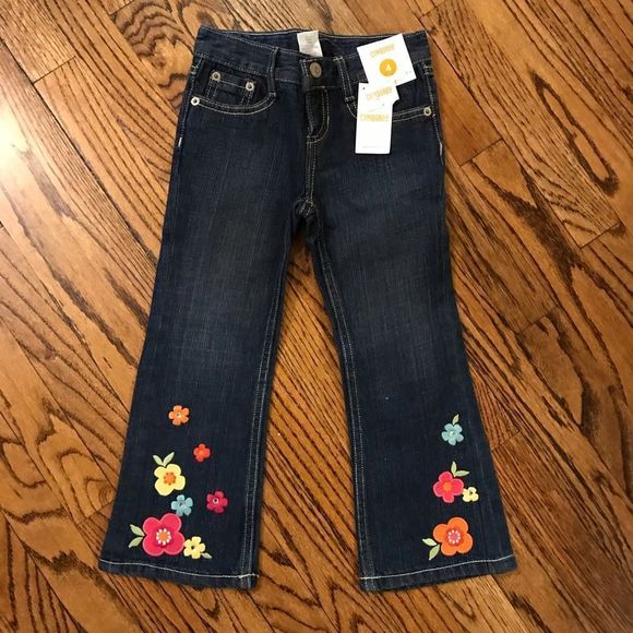 Gymboree Other - New GYMBOREE Floral Blue Jeans Pink Yellow Girls 4